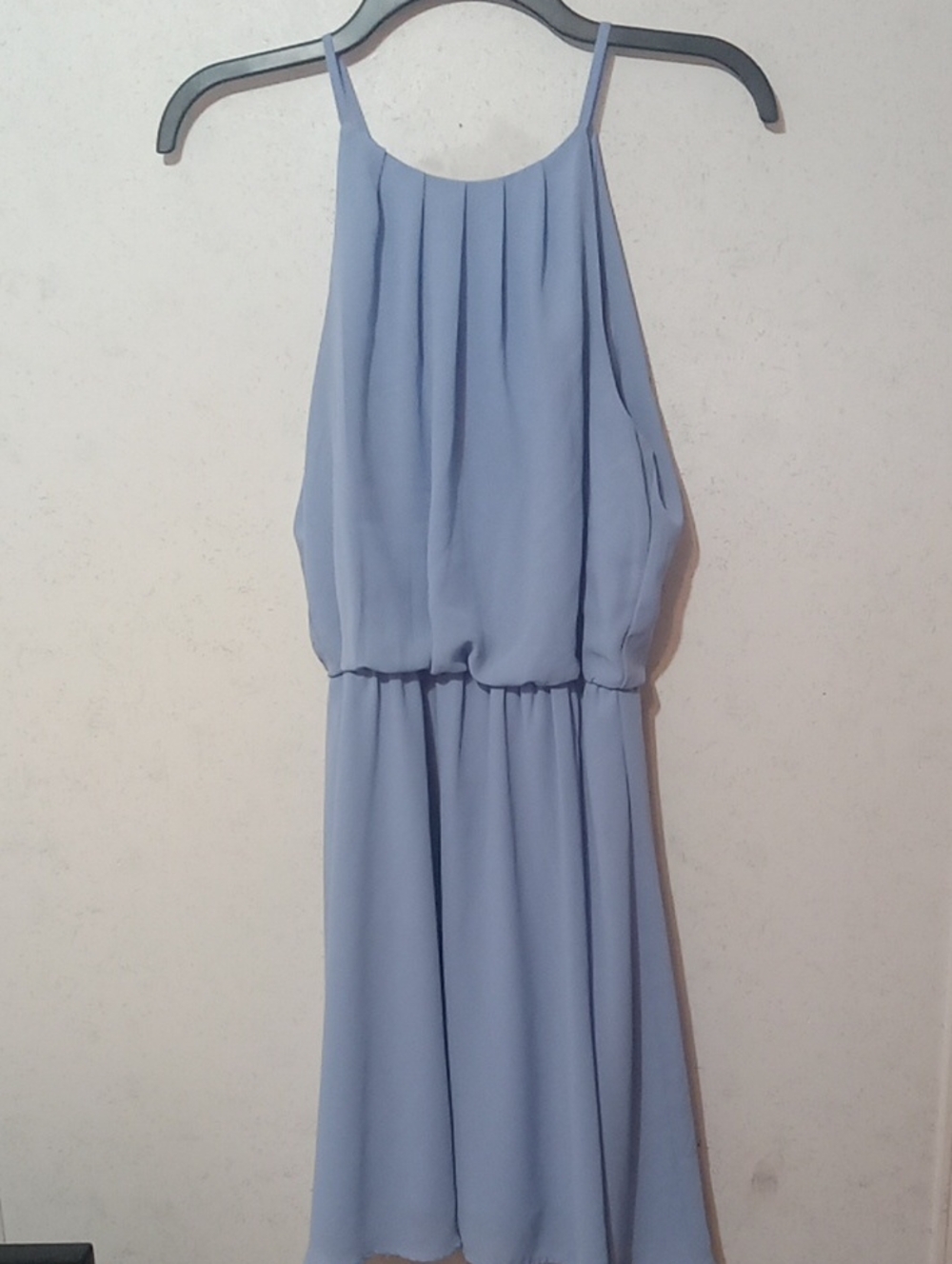 Lush Light Blue Sleeveless Midi Dress with Blouson Waist